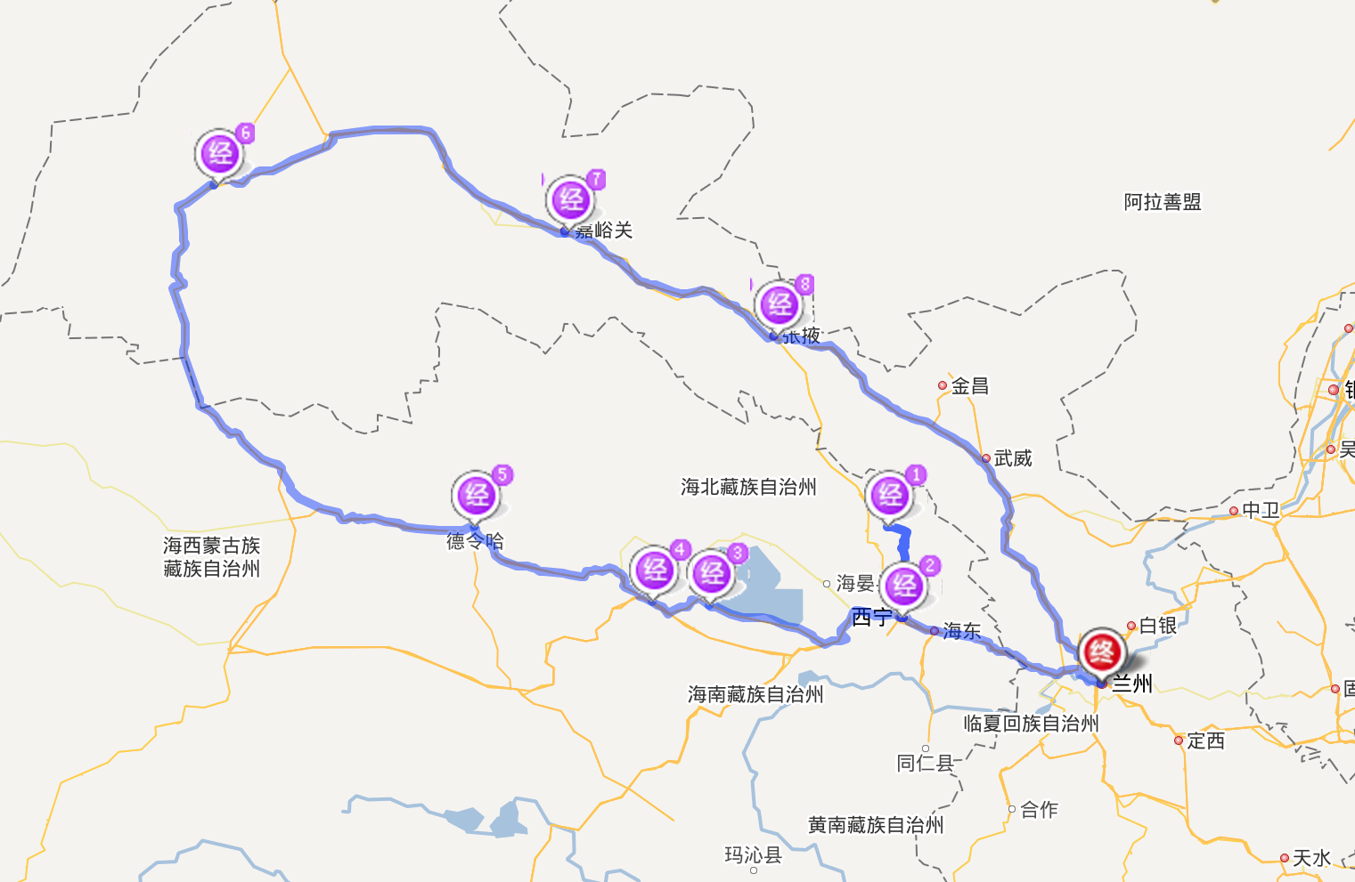 西北环线地图